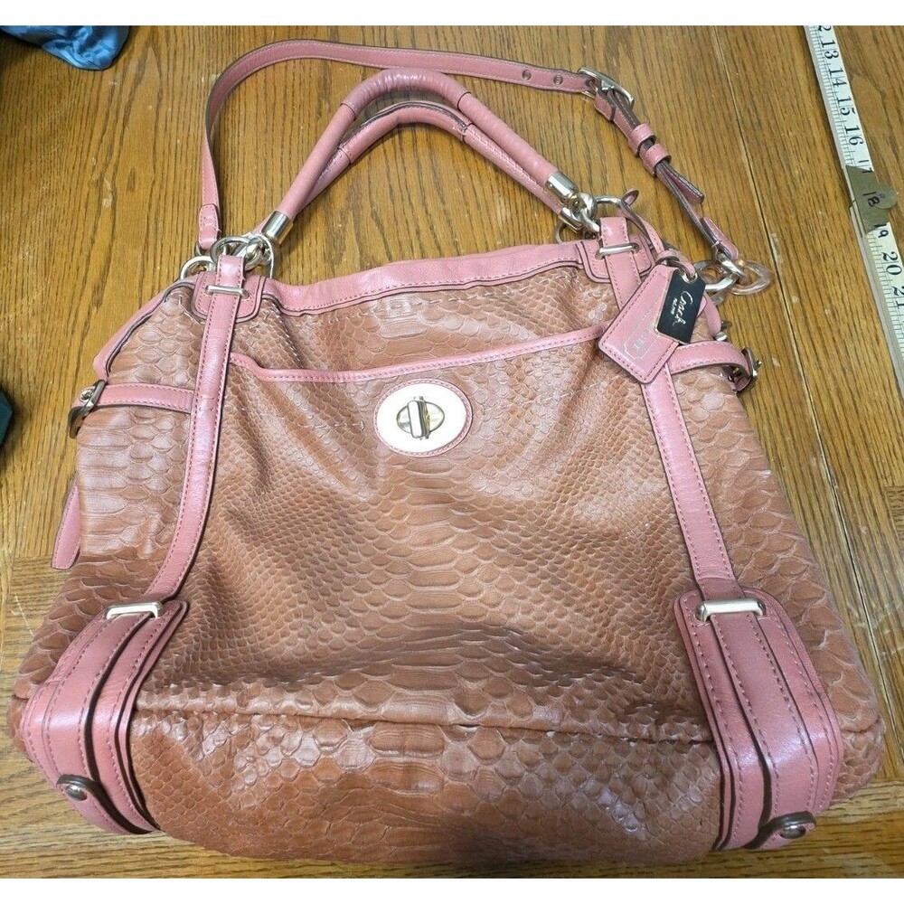 Coach Audrey Peach Flagship Exotic Andie Tote XL 17027